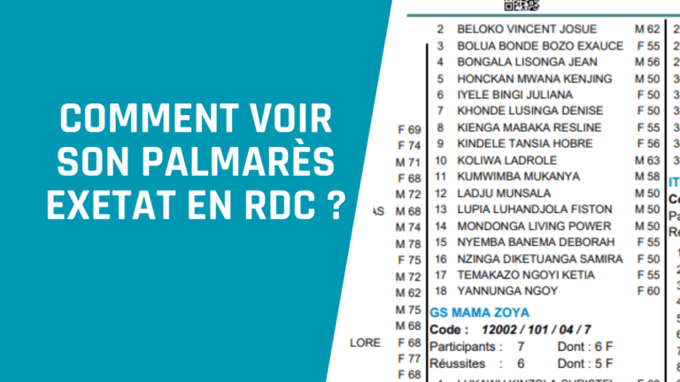 Comment Avoir le Palmarès Exetat PDF