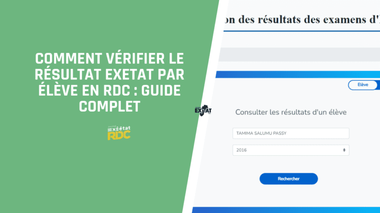 Comment Vérifier le résultat Exetat par élève en RDC Guide complet