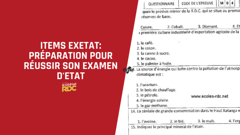 Items Exetat Préparation pour Réussir son Examen d'Etat