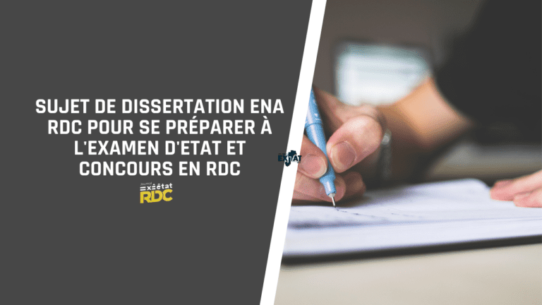 Sujet de dissertation ENA RDC