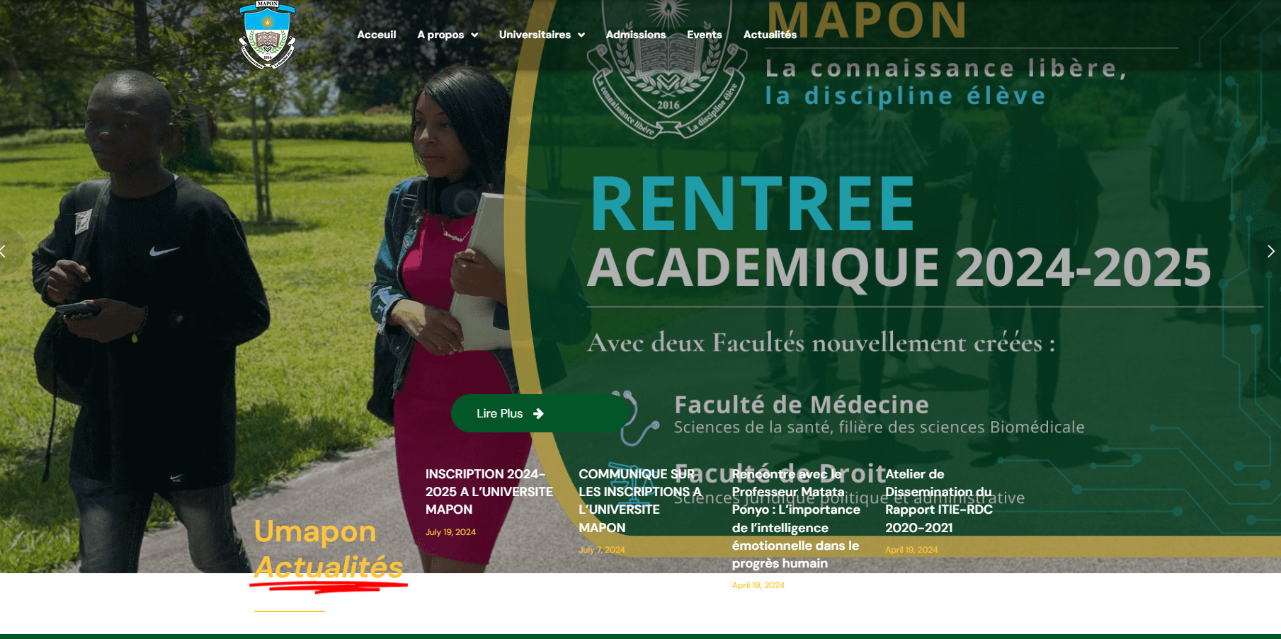 Inscriptions 2024-2025 à l'Université Mapon